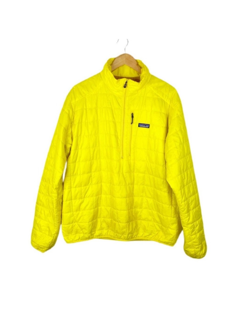 Patagonia Neon Yellow Quilted Half-Zip Pullover